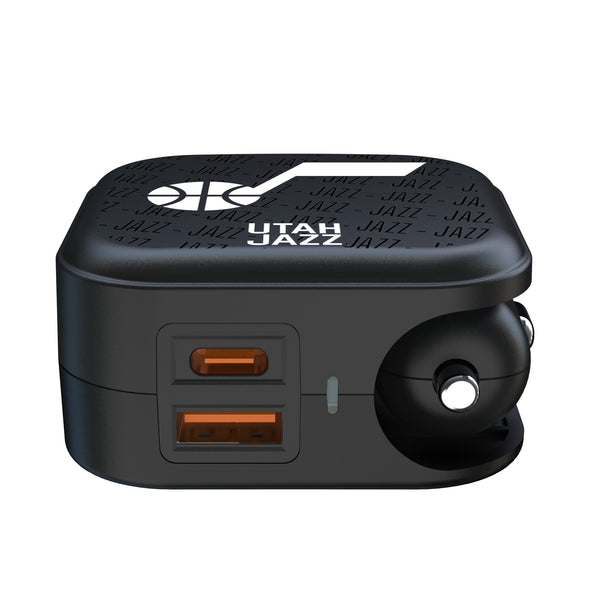 Utah Jazz Text Backdrop 2 in 1 USB A/C Charger Ports.Jpg