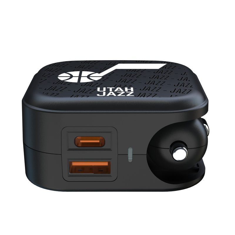 Utah Jazz Text Backdrop 2 in 1 USB A/C Charger Ports.Jpg