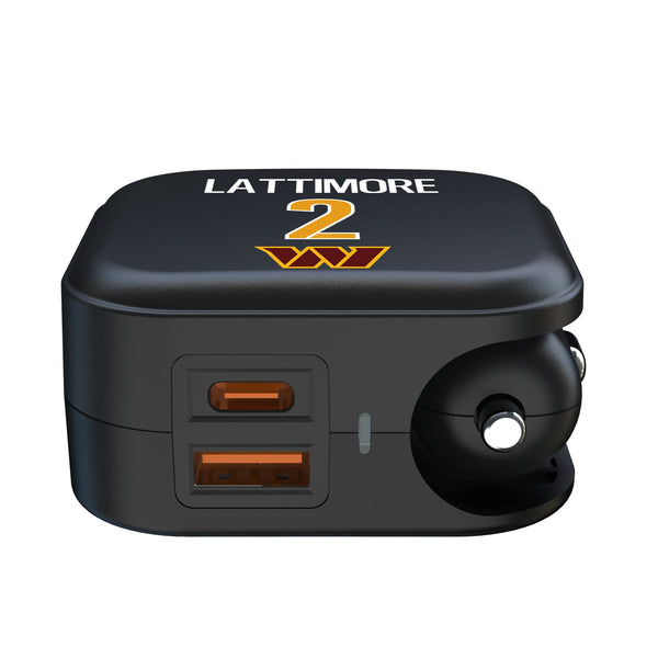 Marshon Lattimore Washington Commanders 2 Game Tactic 2 in 1 USB A/C Charger Ports.Jpg
