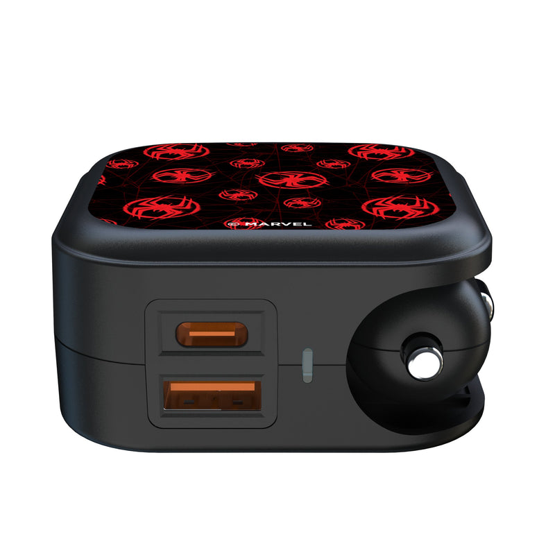 Marvel Miles Morales Pattern 2 in 1 USB A/C Charger Ports.Jpg