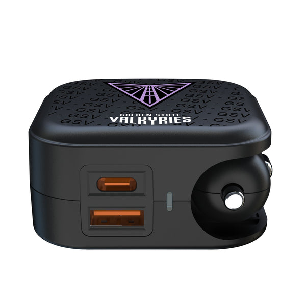 Golden State Valkyries Text Backdrop 2 in 1 USB A/C Charger Ports.Jpg