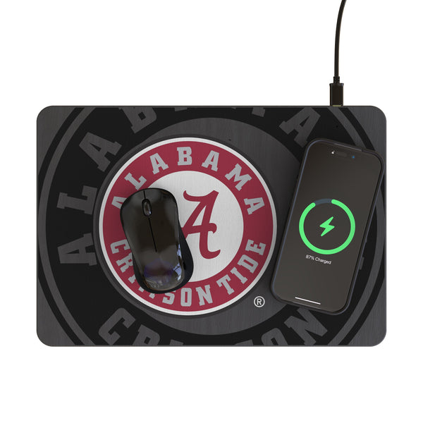 University of Alabama Crimson Tide Monocolor Tilt 15-Watt Wireless Charger and Mouse Pad Lifestyle.Jpg