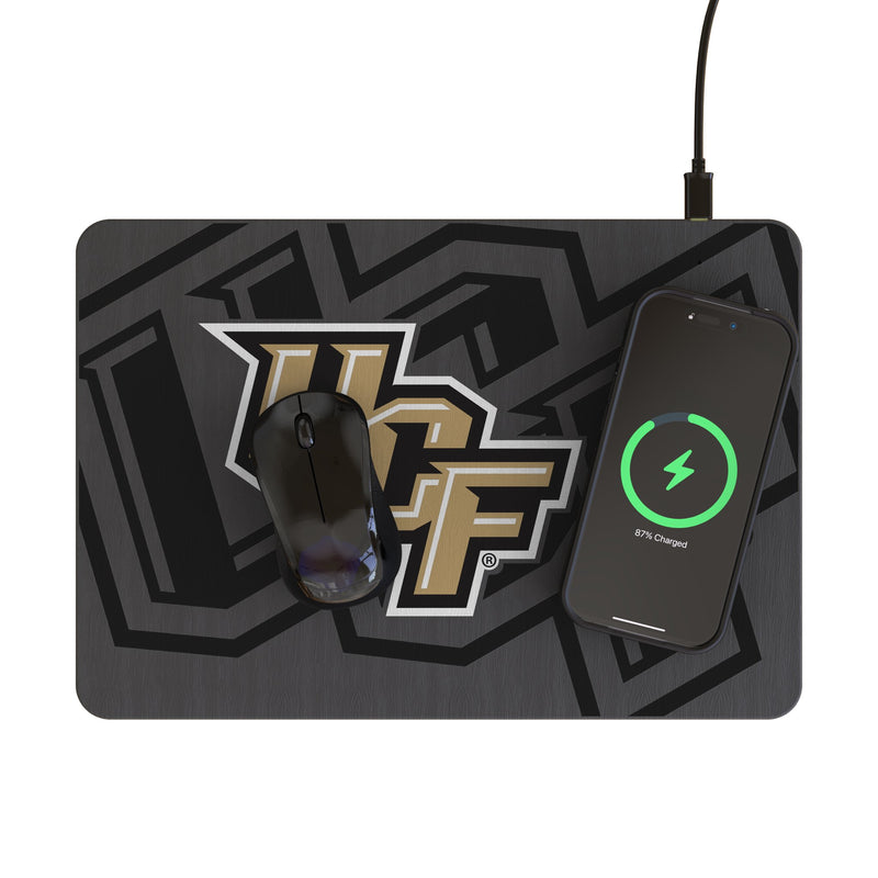 University of Central Florida Golden Knights Monocolor Tilt 15-Watt Wireless Charger and Mouse Pad Lifestyle.Jpg