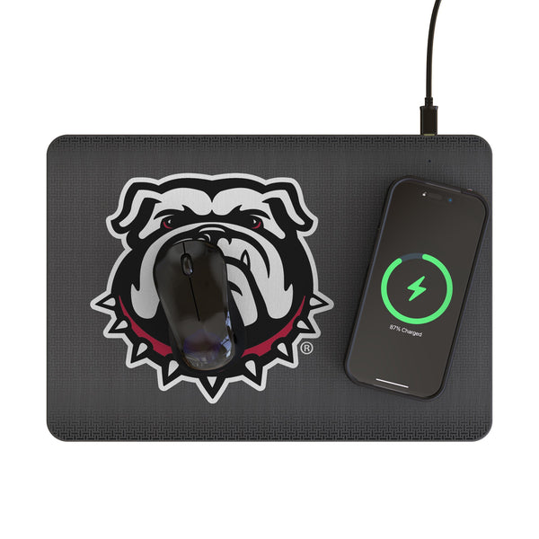 University of Georgia Bulldogs Uga Linen 15-Watt Wireless Charger and Mouse Pad Lifestyle.Jpg