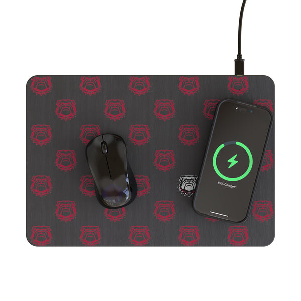 University of Georgia Bulldogs Uga Fashion Pattern 15-Watt Wireless Charger and Mouse Pad Lifestyle.Jpg