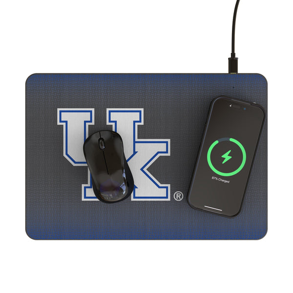 University of Kentucky Wildcats Linen 15-Watt Wireless Charger and Mouse Pad Lifestyle.Jpg