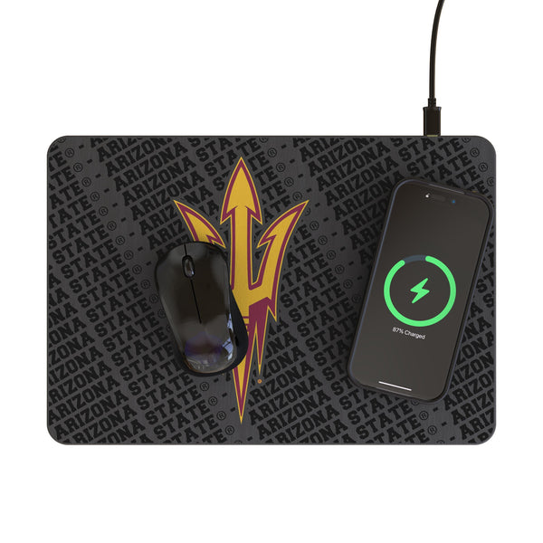 Arizona State University Sun Devils Monocolor Tilt 15-Watt Wireless Charger and Mouse Pad Lifestyle.Jpg