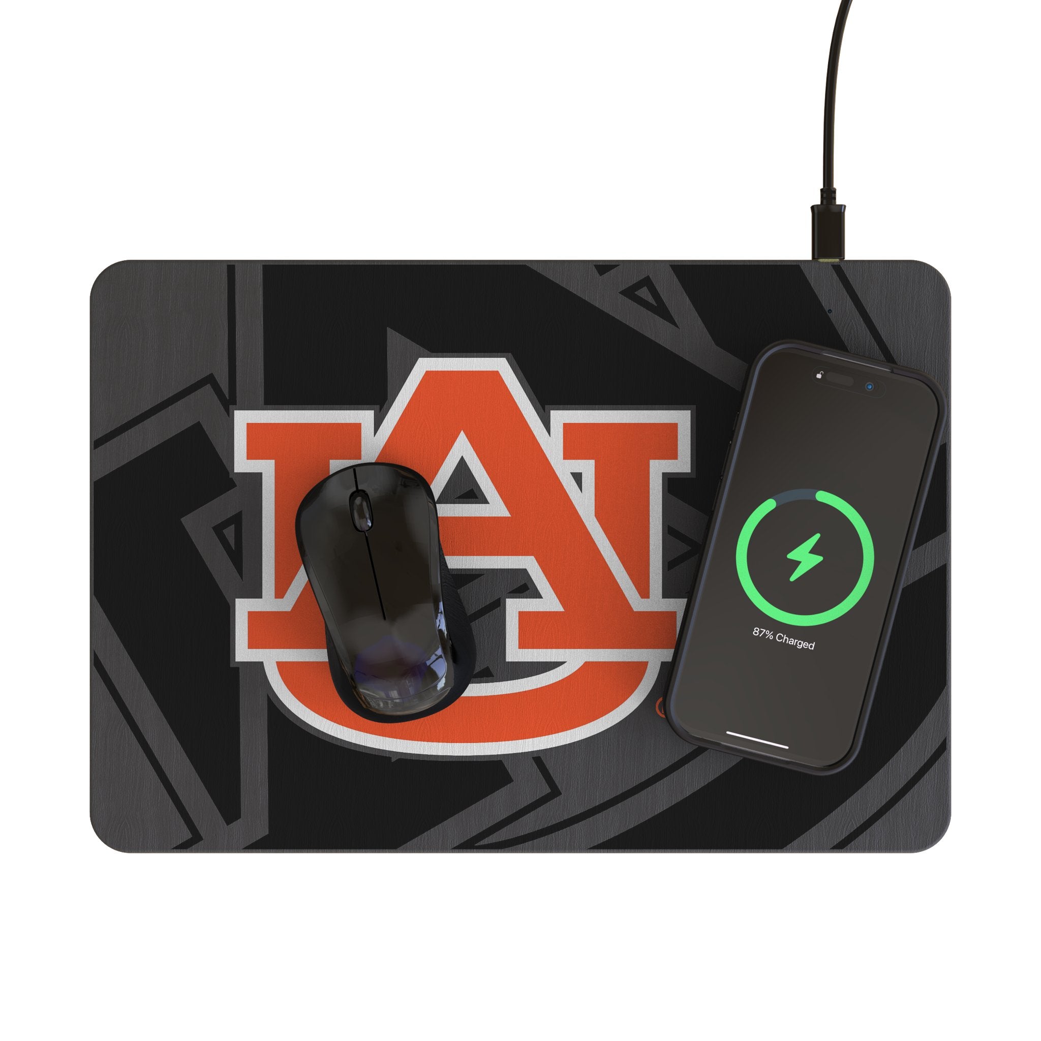University of Auburn Tigers Personalized Tilt 15-Watt Wireless Charger and Mouse Pad Lifestyle.Jpg