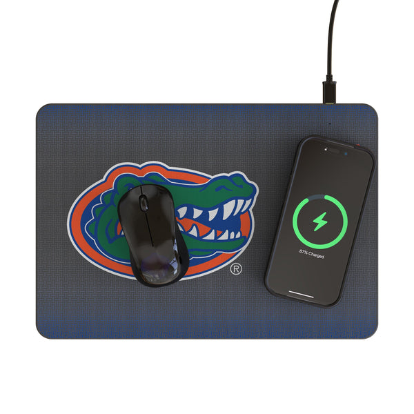 University of Florida Gators Linen 15-Watt Wireless Charger and Mouse Pad Lifestyle.Jpg