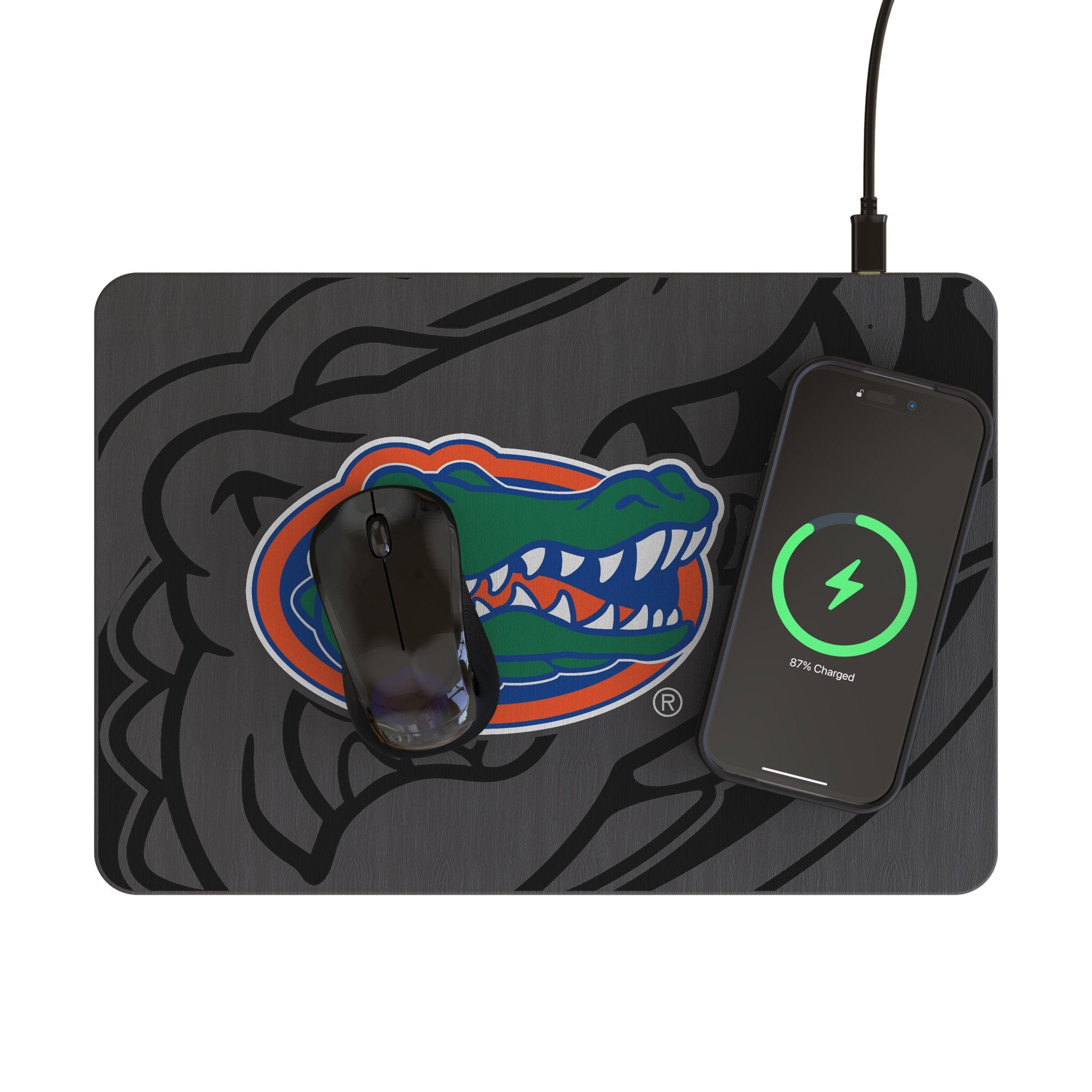 University of Florida Gators Personalized Tilt 15-Watt Wireless Charger and Mouse Pad Lifestyle.Jpg