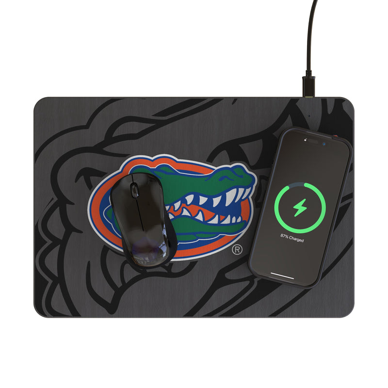 University of Florida Gators Monocolor Tilt 15-Watt Wireless Charger and Mouse Pad Lifestyle.Jpg