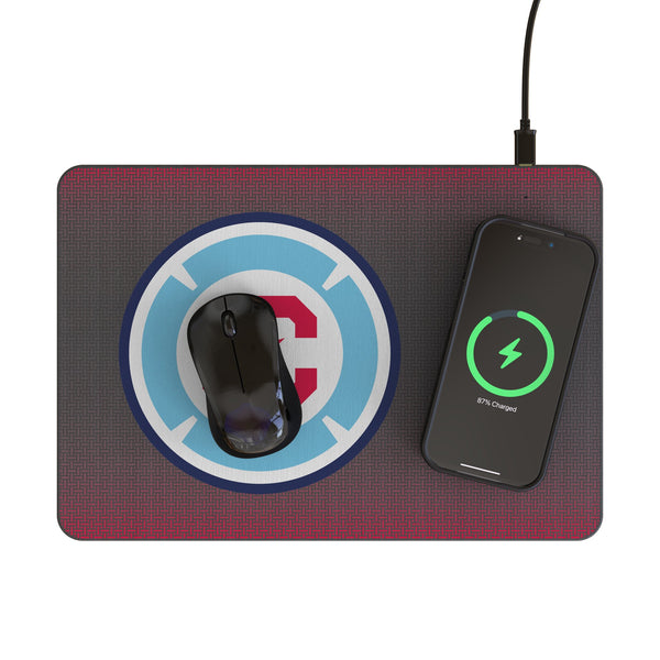 Chicago Fire Linen 15-Watt Wireless Charger and Mouse Pad Lifestyle.Jpg