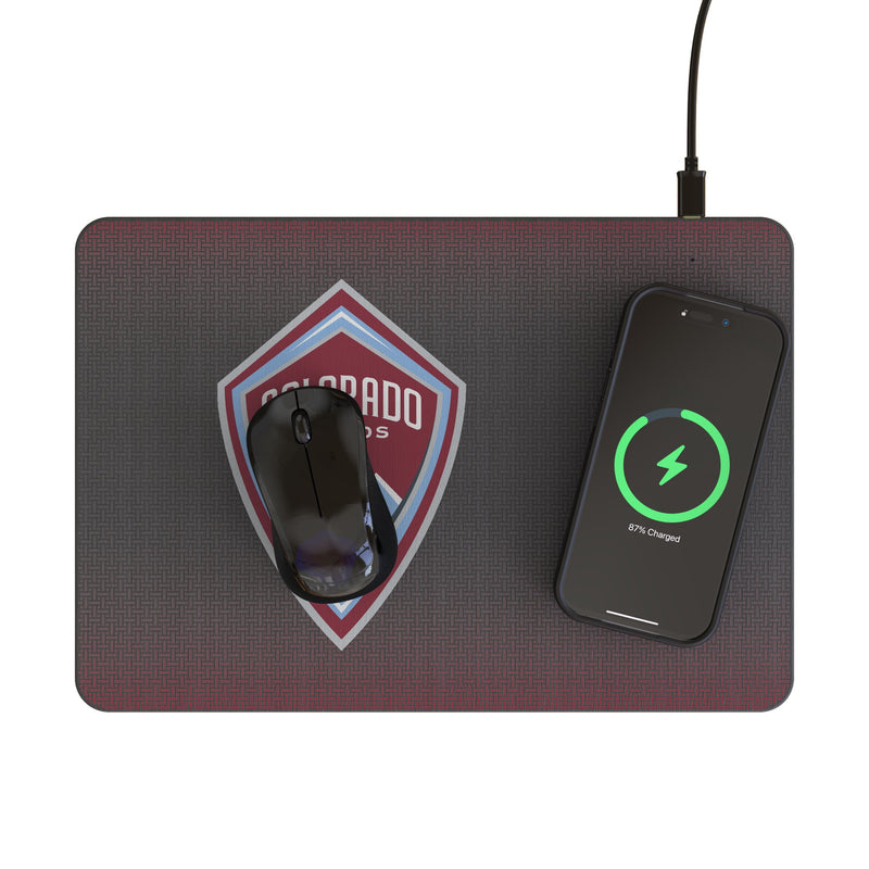 Colorado Rapids Linen 15-Watt Wireless Charger and Mouse Pad Lifestyle.Jpg
