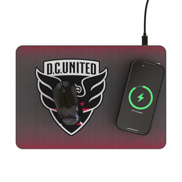 DC United Linen 15-Watt Wireless Charger and Mouse Pad Lifestyle.Jpg