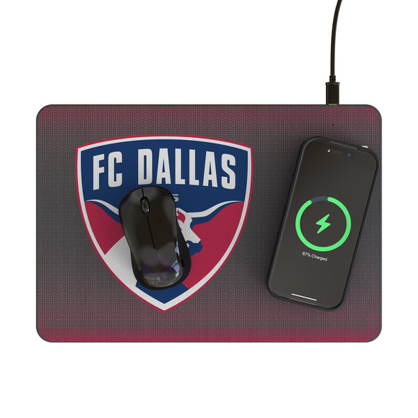 FC Dallas Linen 15-Watt Wireless Charger and Mouse Pad Lifestyle.Jpg