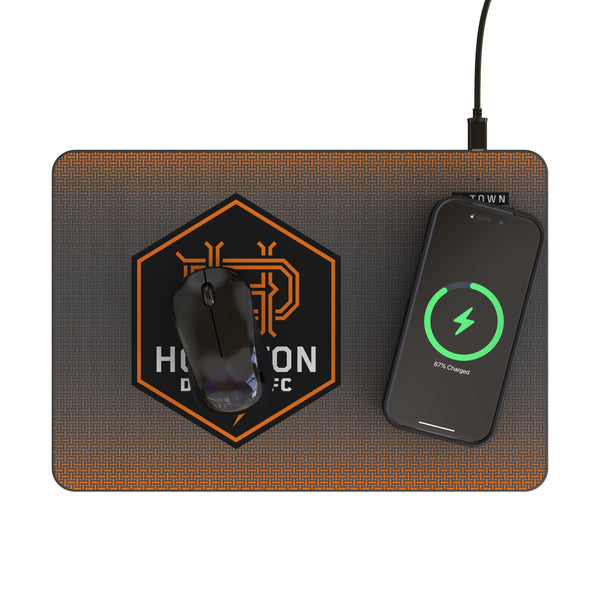 Houston Dynamo Linen 15-Watt Wireless Charger and Mouse Pad Lifestyle.Jpg