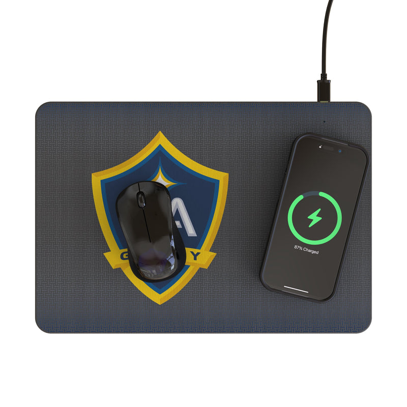 LA Galaxy Linen 15-Watt Wireless Charger and Mouse Pad Lifestyle.Jpg