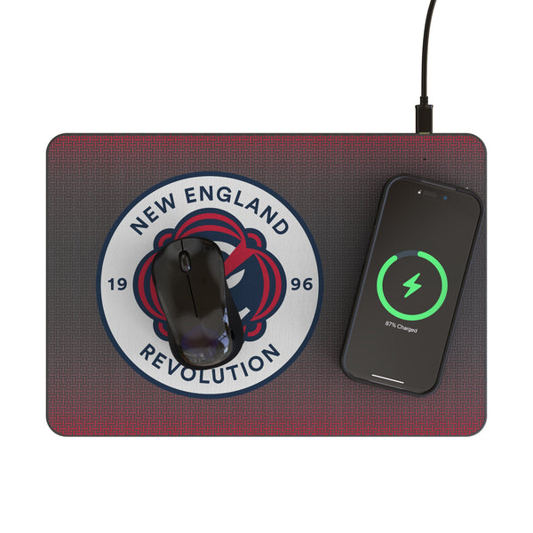 New England Revolution Linen 15-Watt Wireless Charger and Mouse Pad Lifestyle.Jpg