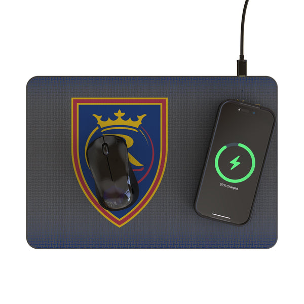 Real Salt Lake Linen 15-Watt Wireless Charger and Mouse Pad Lifestyle.Jpg
