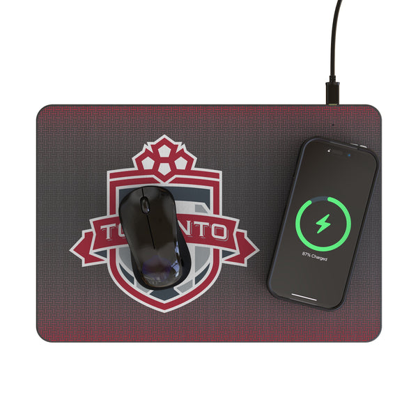 Toronto FC Linen 15-Watt Wireless Charger and Mouse Pad Lifestyle.Jpg