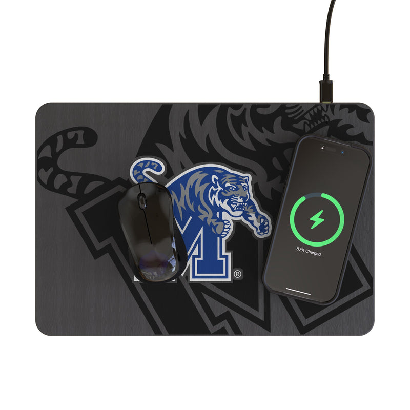 University of Memphis Tigers Personalized Tilt 15-Watt Wireless Charger and Mouse Pad Lifestyle.Jpg