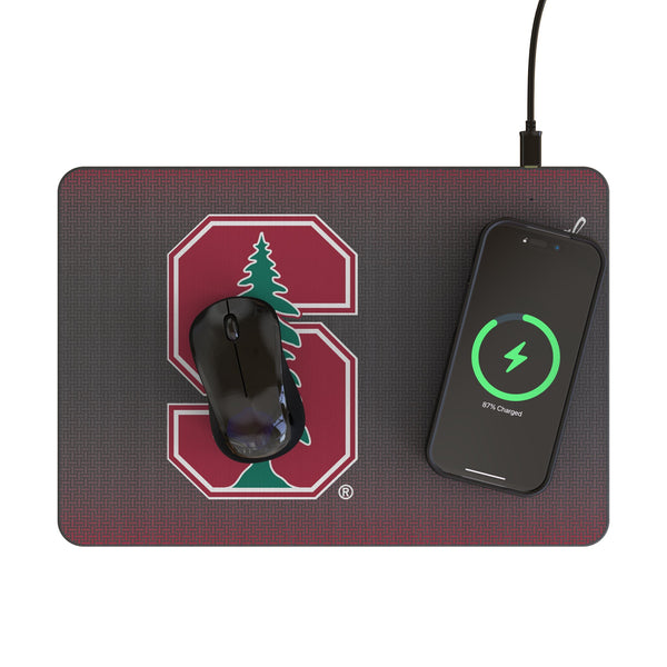 Stanford University Cardinal Linen 15-Watt Wireless Charger and Mouse Pad Lifestyle.Jpg