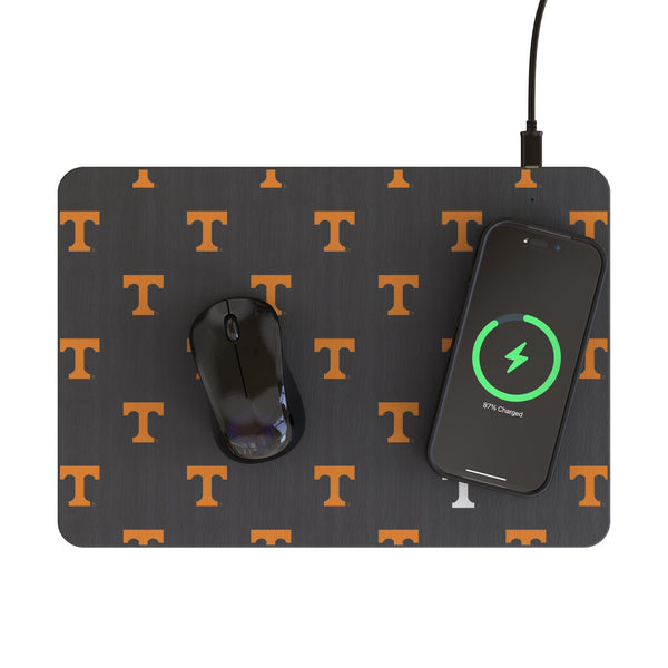 University of Tennessee Volunteers Fashion Pattern 15-Watt Wireless Charger and Mouse Pad Lifestyle.Jpg