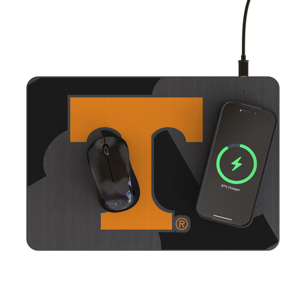 University of Tennessee Volunteers Monocolor Tilt 15-Watt Wireless Charger and Mouse Pad Lifestyle.Jpg