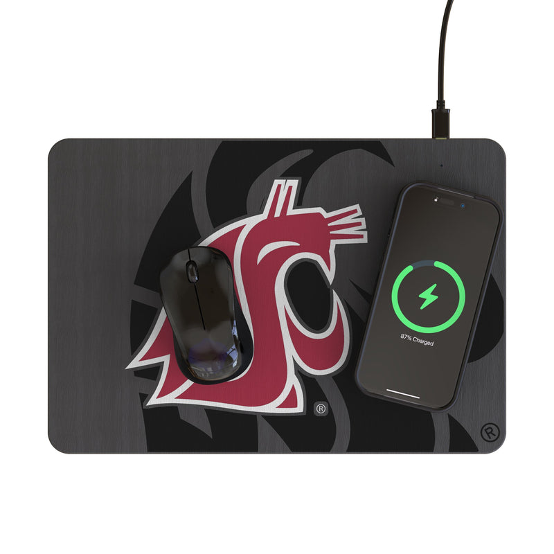 Washington State University Cougars Personalized Tilt 15-Watt Wireless Charger and Mouse Pad Lifestyle.Jpg