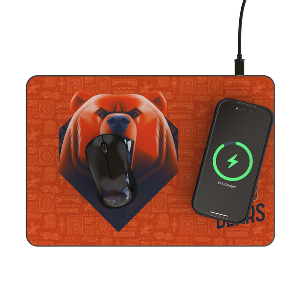 Chicago Bears 2024 Edition 15-Watt Wireless Charger and Mouse Pad Lifestyle.Jpg