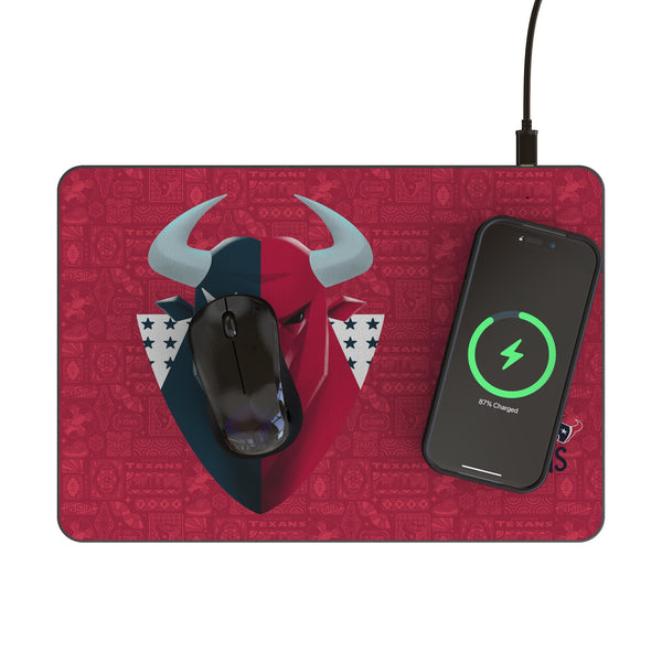 Houston Texans 2024 Edition 15-Watt Wireless Charger and Mouse Pad Lifestyle.Jpg