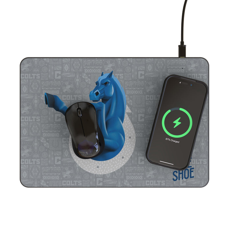 Indianapolis Colts 2024 Edition 15-Watt Wireless Charger and Mouse Pad Lifestyle.Jpg