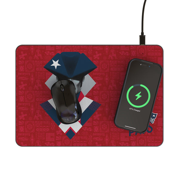 New England Patriots 2024 Edition 15-Watt Wireless Charger and Mouse Pad Lifestyle.Jpg