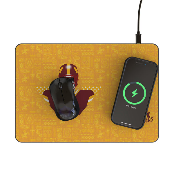 Washington Commanders 2024 Edition 15-Watt Wireless Charger and Mouse Pad Lifestyle.Jpg