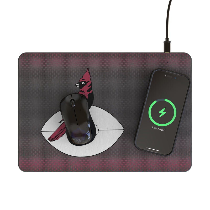 Chicago Cardinals 1947-1959 Historic Collection Linen 15-Watt Wireless Charger and Mouse Pad Lifestyle.Jpg