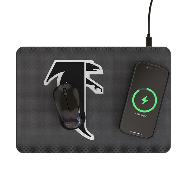 Atlanta Falcons Classic Linen 15-Watt Wireless Charger and Mouse Pad Lifestyle.Jpg