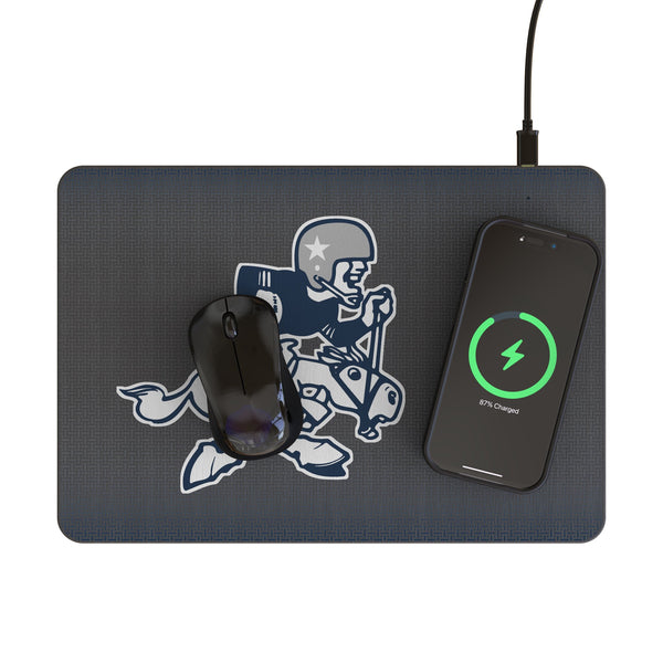 Dallas Cowboys 1966-1969 Historic Collection Linen 15-Watt Wireless Charger and Mouse Pad Lifestyle.Jpg