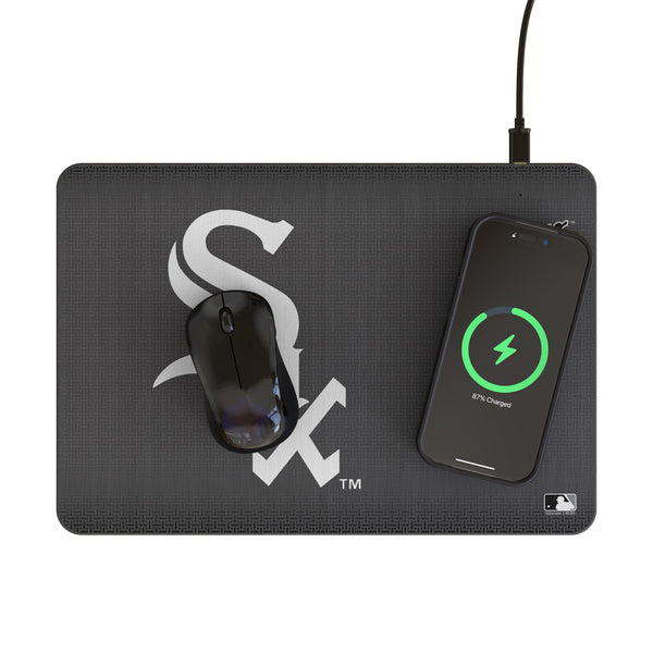 Chicago White Sox Linen 15-Watt Wireless Charger and Mouse Pad Lifestyle.Jpg