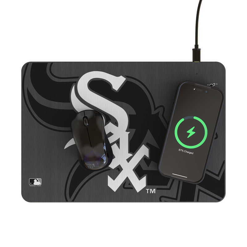 Chicago White Sox Monocolor Tilt 15-Watt Wireless Charger and Mouse Pad Lifestyle.Jpg