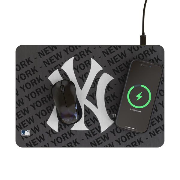 New York Yankees Monocolor Tilt 15-Watt Wireless Charger and Mouse Pad Lifestyle.Jpg