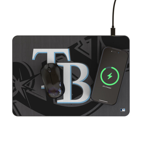 Tampa Bay Rays Personalized Tilt 15-Watt Wireless Charger and Mouse Pad Lifestyle.Jpg
