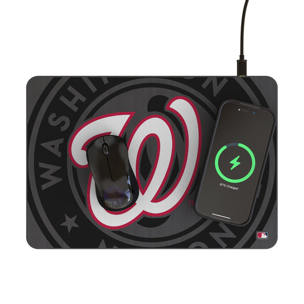 Washington Nationals Personalized Tilt 15-Watt Wireless Charger and Mouse Pad Lifestyle.Jpg