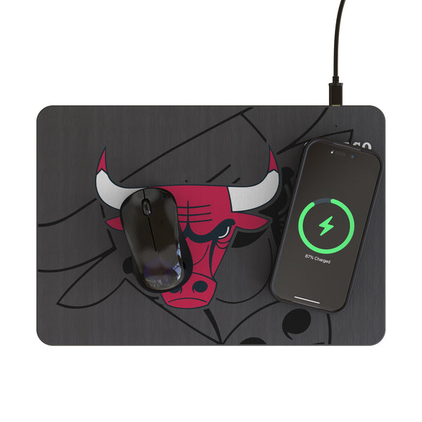 Chicago Bulls Monocolor Tilt 15-Watt Wireless Charger and Mouse Pad Lifestyle.Jpg