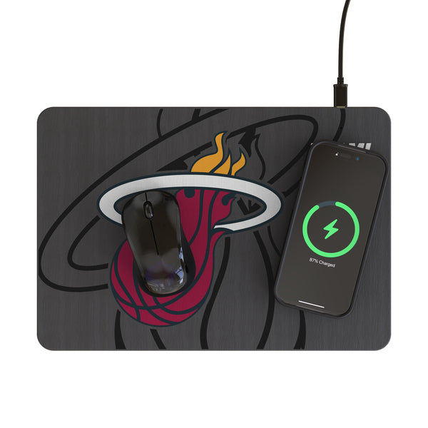 Miami Heat Monocolor Tilt 15-Watt Wireless Charger and Mouse Pad Lifestyle.Jpg
