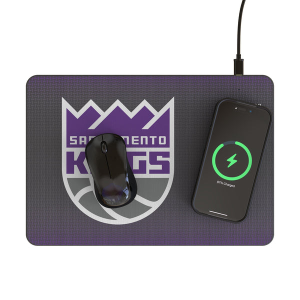 Sacramento Kings Linen 15-Watt Wireless Charger and Mouse Pad Lifestyle.Jpg