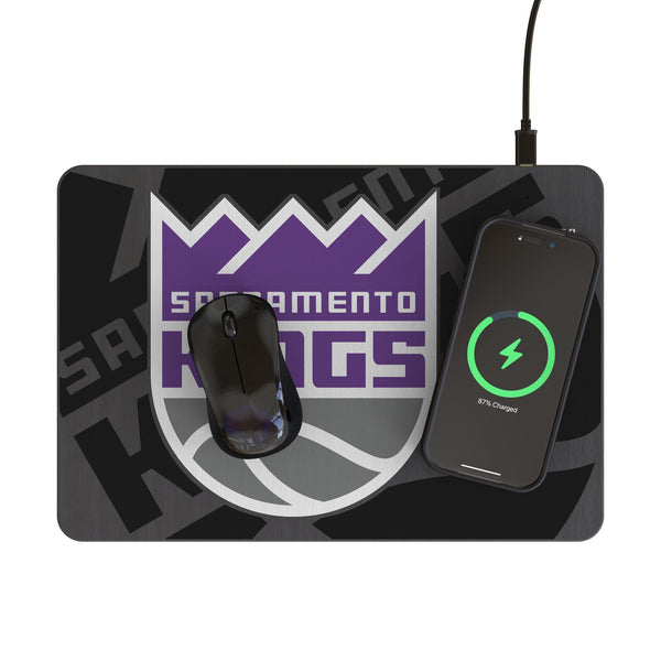Sacramento Kings Monocolor Tilt 15-Watt Wireless Charger and Mouse Pad Lifestyle.Jpg