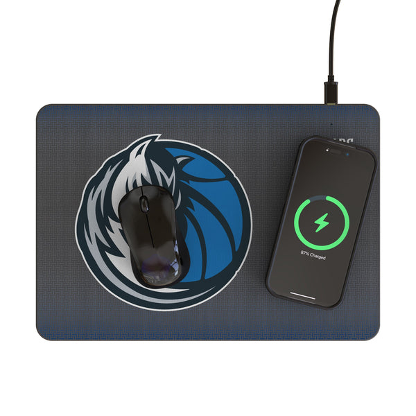 Dallas Mavericks Linen 15-Watt Wireless Charger and Mouse Pad Lifestyle.Jpg