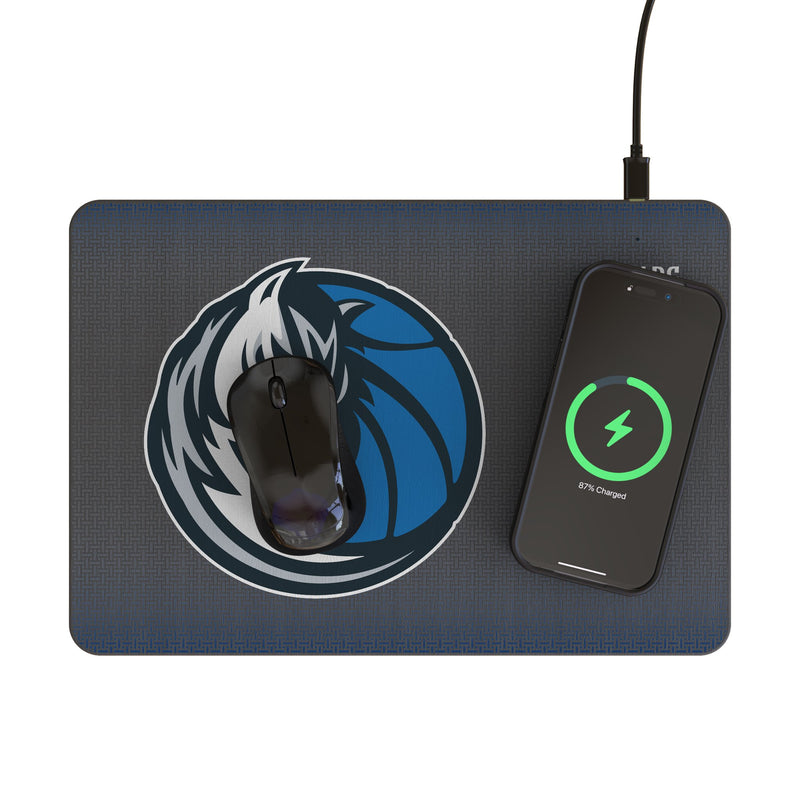 Dallas Mavericks Linen 15-Watt Wireless Charger and Mouse Pad Lifestyle.Jpg