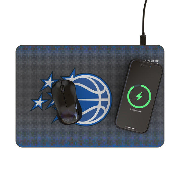 Orlando Magic Linen 15-Watt Wireless Charger and Mouse Pad Lifestyle.Jpg