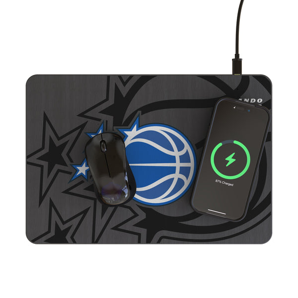 Orlando Magic Monocolor Tilt 15-Watt Wireless Charger and Mouse Pad Lifestyle.Jpg